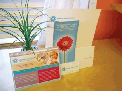 Healthy Home Reports branding logo tagline collateral design